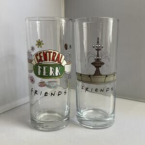 Pair FRIENDS TV SERIES Tumbler Drinking Glasses 10 oz‎ Fountain Central Perk
